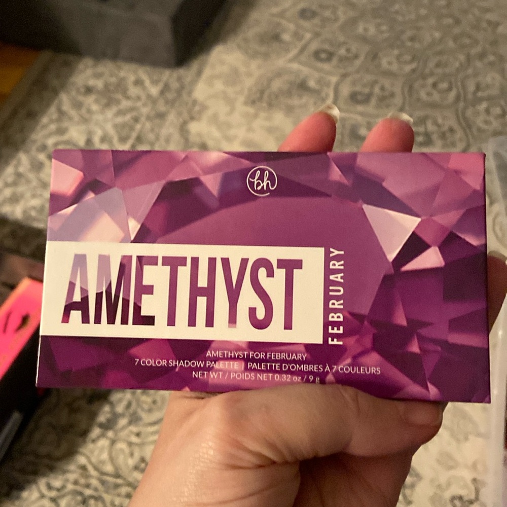BH Cosmetics Amethyst 7 eyeshadow palette. Gemstone Collection. February. Vegan